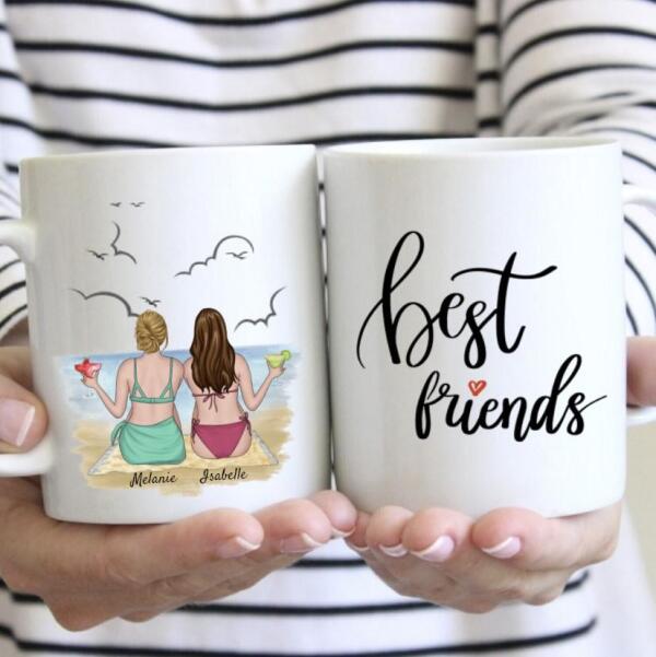 Meilleures Amies sur la plage - Tasse Personnalisé