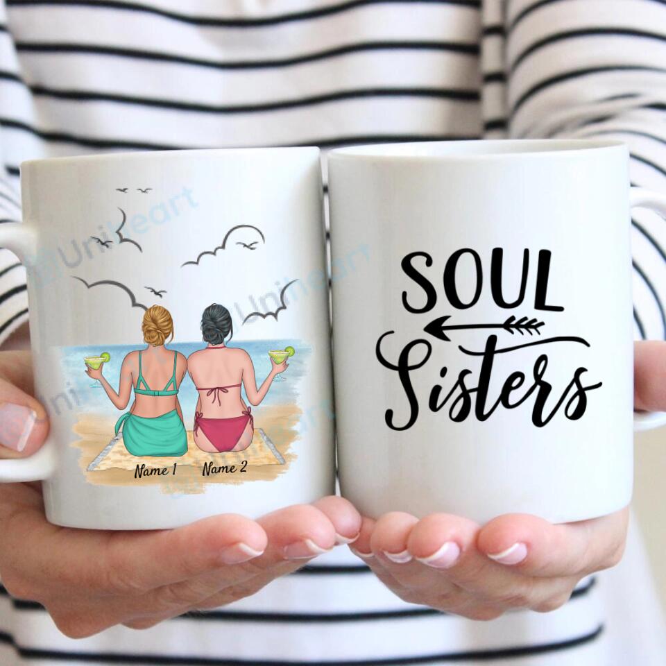Meilleures Sœurs sur la plage - Tasse Personnalisé