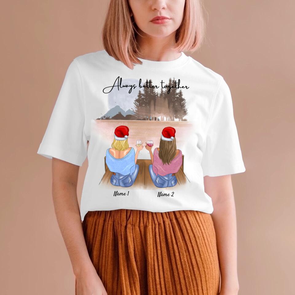 Noël amies avec boisson - T-shirt personnalisé