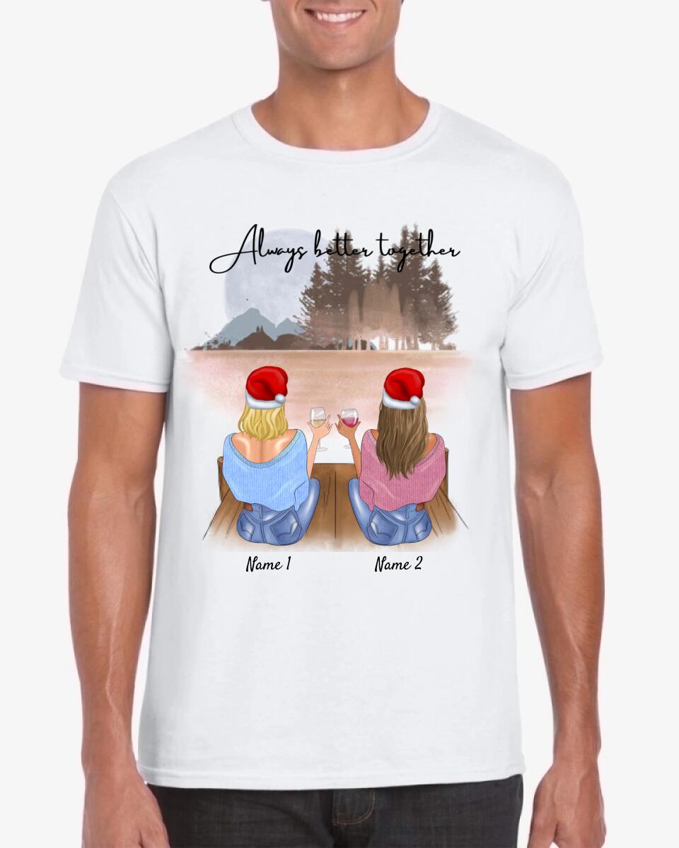 Noël amies avec boisson - T-shirt personnalisé