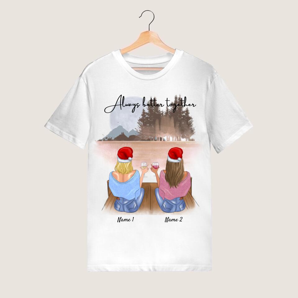 Noël amies avec boisson - T-shirt personnalisé