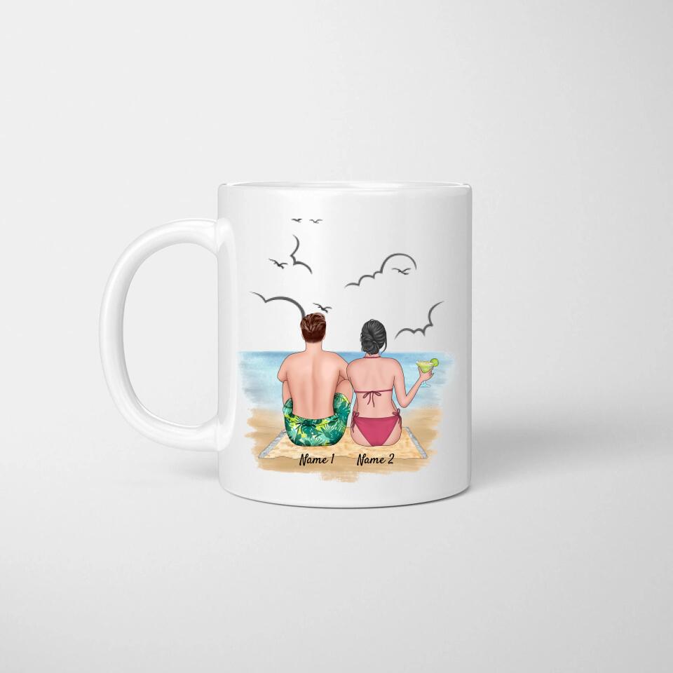 Koppel op het strand - Persoonlijke Mok