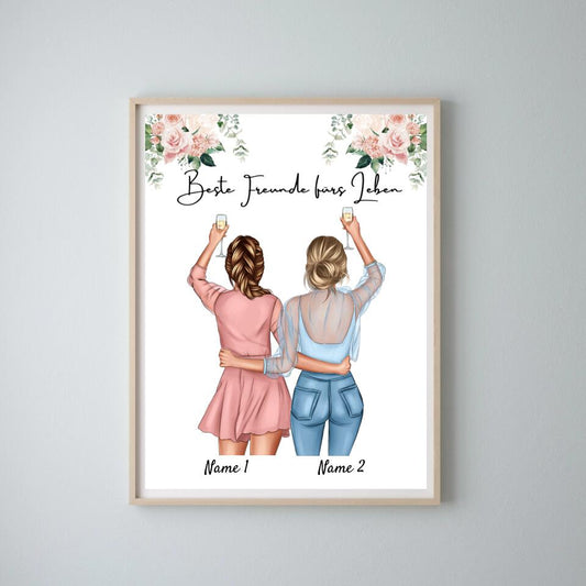 Meilleur couple de femmes - Poster Personnalisé (2 femmes)