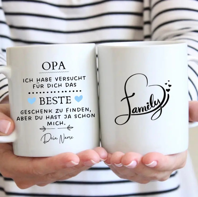 Meilleur cadeau pour papy - Mug personnalisé (Pour maman, papa, mamie ou papy)