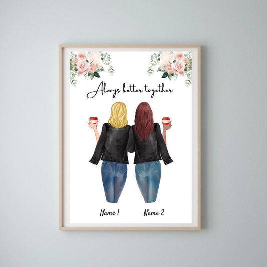 Favoriete Zussen in Leren Jasje - Persoonlijke Poster (2-3 Broers en zussen)