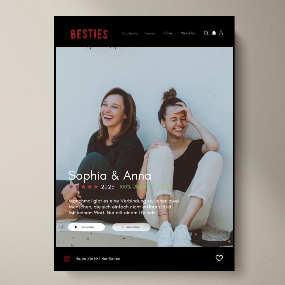 Besties serie cover poster - Gepersonaliseerde Netflix filmposter