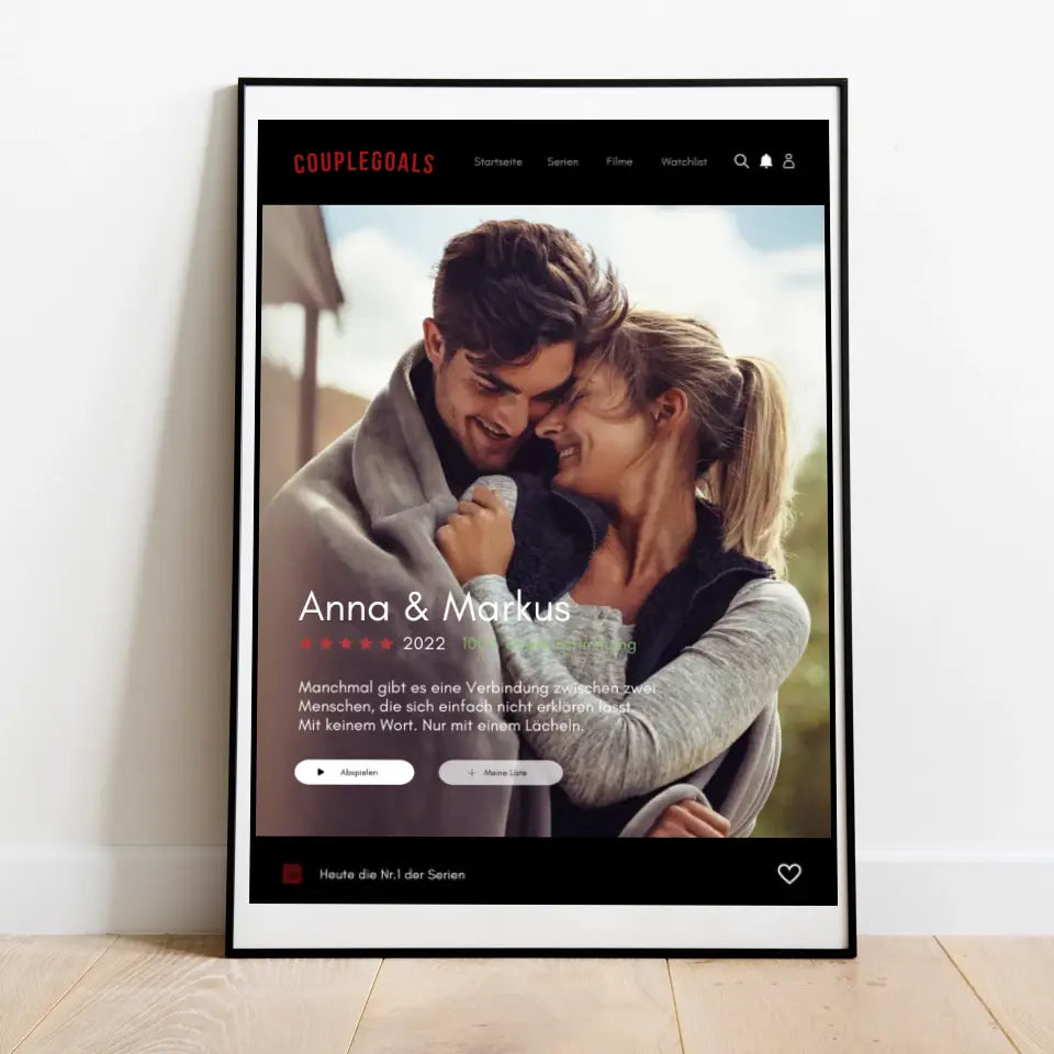 Couplegoals Serie Cover Poster - Gepersonaliseerde Netflix Film Poster (Foto Poster)