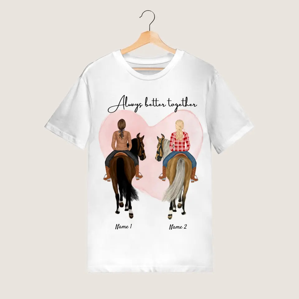 Meilleures amies des chevaux - T-shirt personnalisé (1-3 cavalières)