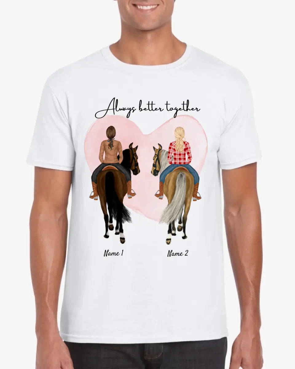 Meilleures amies des chevaux - T-shirt personnalisé (1-3 cavalières)