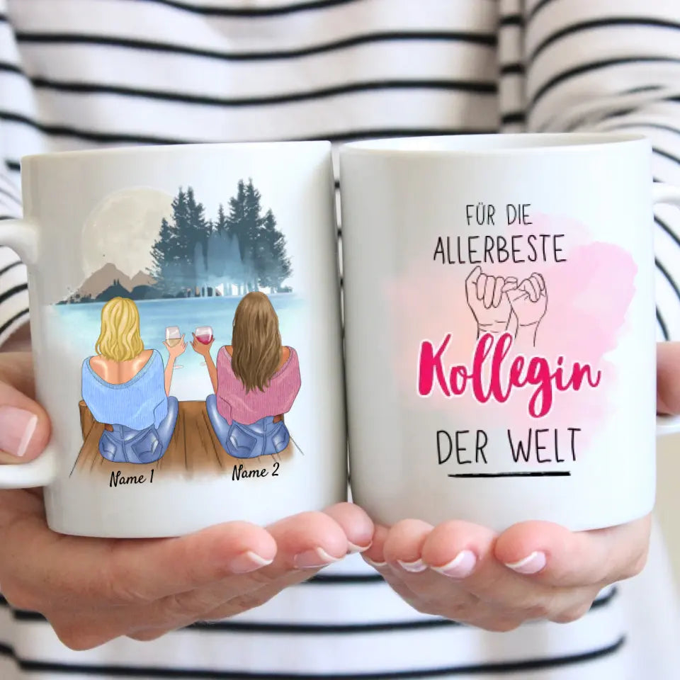 Voor de allerbeste collega ter wereld - Gepersonaliseerde mok voor collega's op het werk - Afscheidscadeau, verandering van baan, verjaardag, kantoor, baan (2-4 personen)