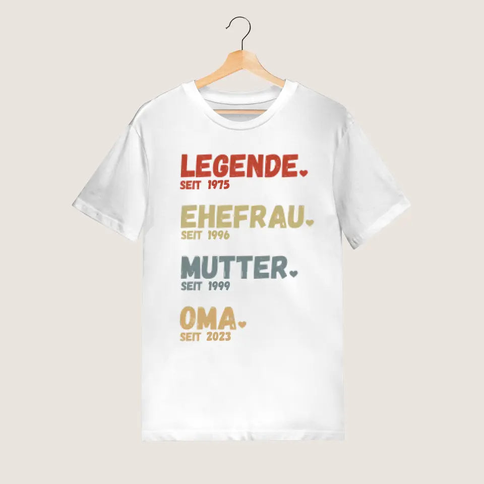 Pour Mamie - Légende depuis - T-shirt personnalisé pour les mères & grands-mères (100% coton, unisexe)