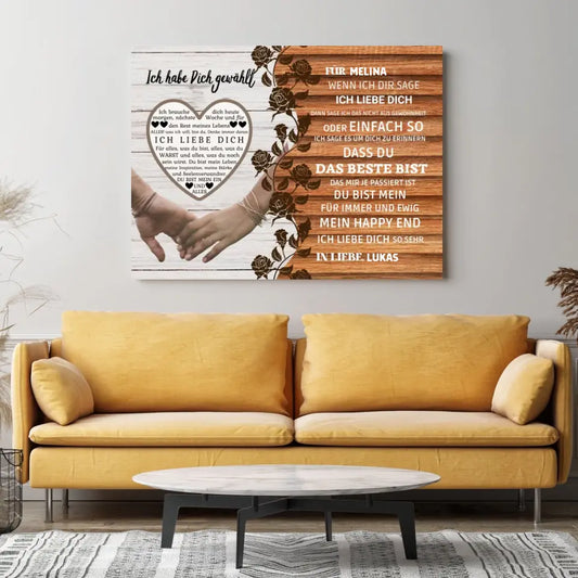 Je t'ai choisi - Toile personnalisée pour couple