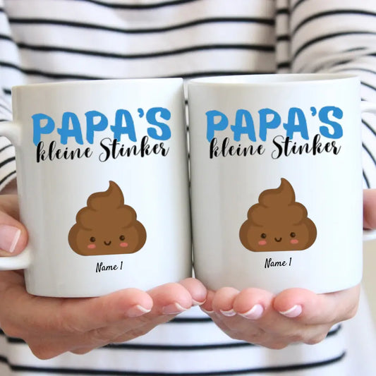 Les petites puanteurs de papa - Mug personnalisé pour papa/père avec enfants