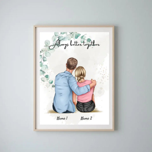 Dans tes bras - Poster personnalisé pour couple