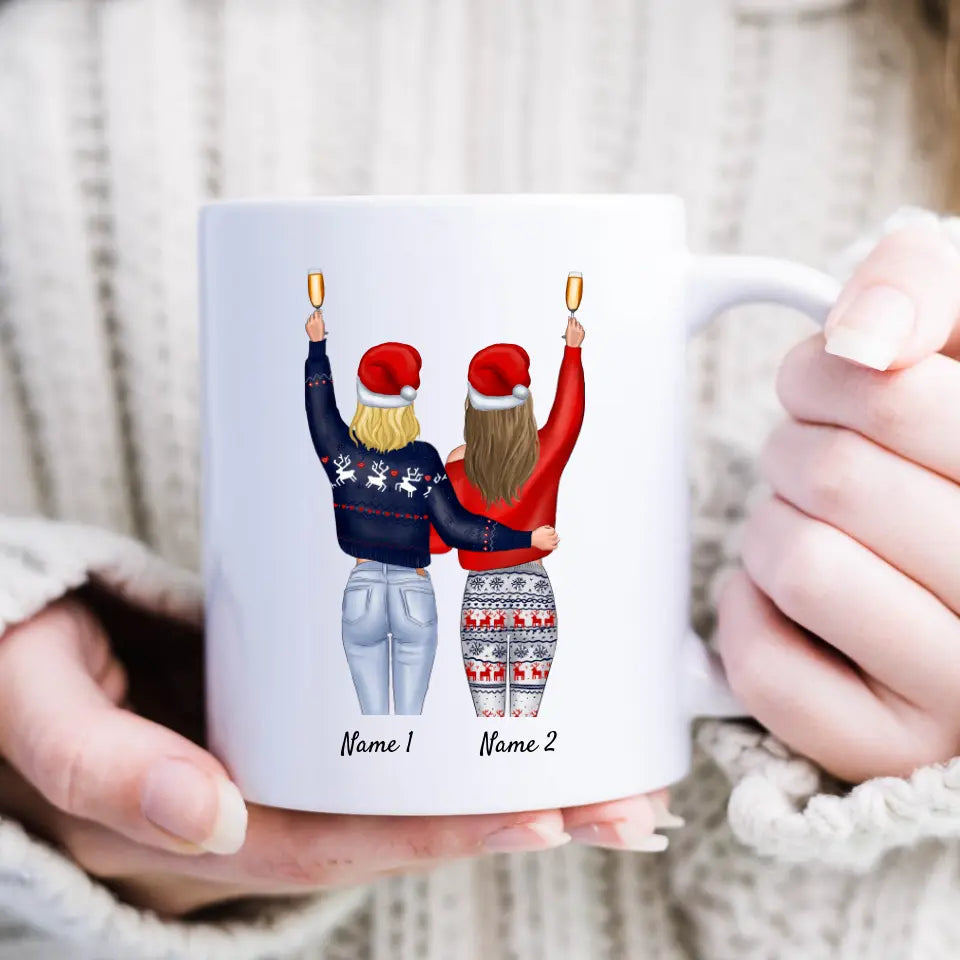 Noël Meilleures Collègues - Tasse personnalisée Collègues, Cadeau de Noël Bureau (2-4 personnes)