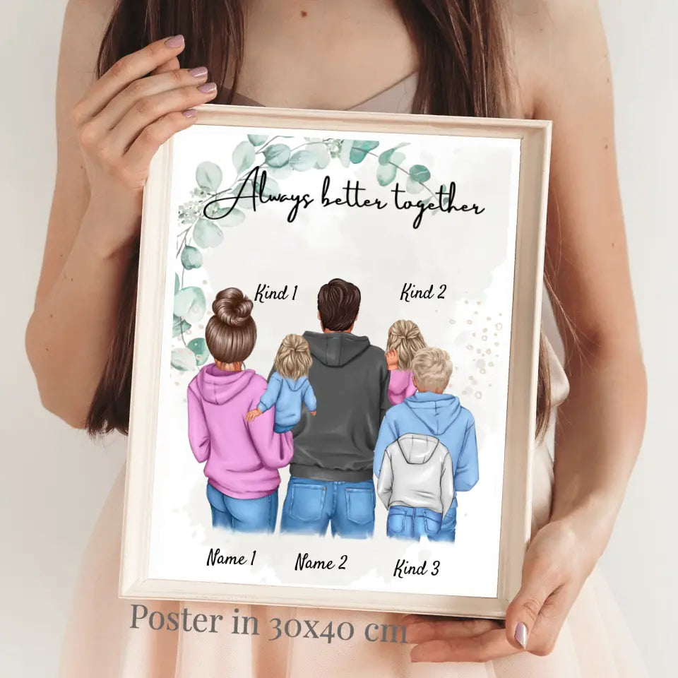 Mijn Familie Poster - Persoonlijke Poster (1-4 kinderen)