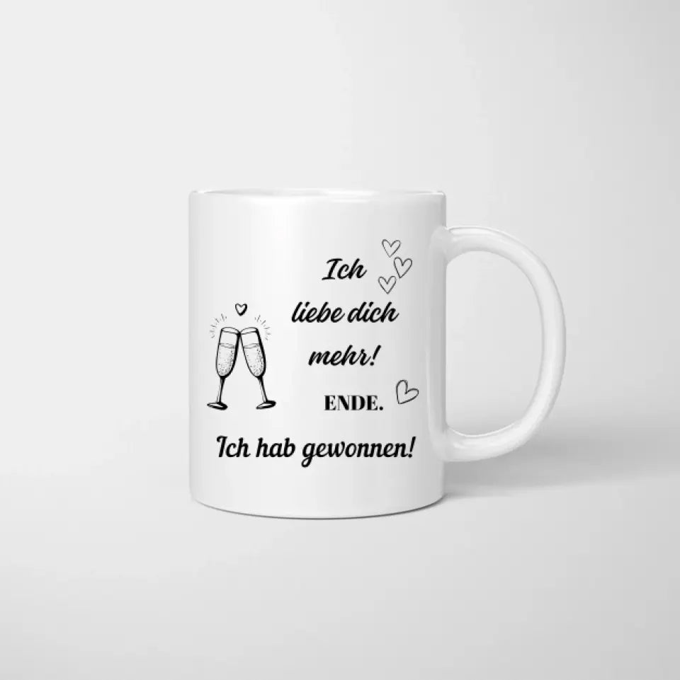 Je t'aime plus ! - Mug personnalisé pour couple (homme & femme), cadeau partenaire