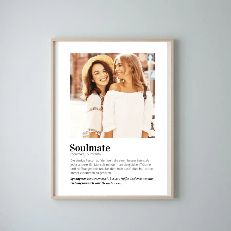 Poster photo "Définition" - Cadeau personnalisé "Sœur