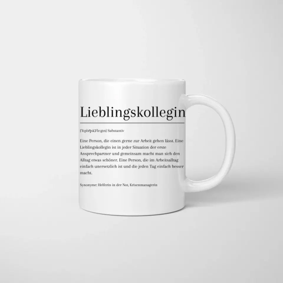 Collègue préférée Définition - Mug personnalisé pour collègue de travail - Cadeau départ, changement de travail (2-4 personnes)