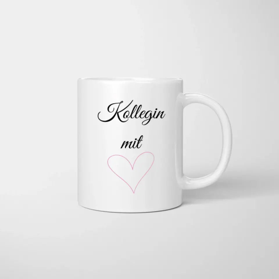 Collègue avec cœur - Mug personnalisé pour collègue de travail - Cadeau départ, changement de travail (2-4 personnes)