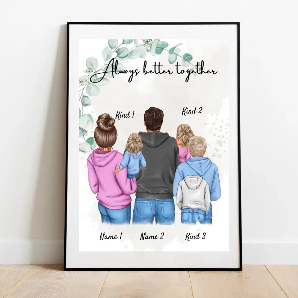 Mijn Familie Poster - Persoonlijke Poster (1-4 kinderen)