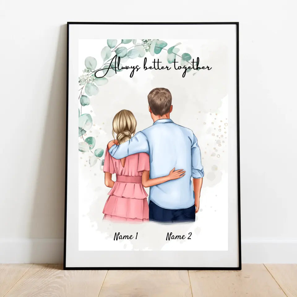 Koppel omhelzing - Persoonlijke Poster (Man & Vrouw)