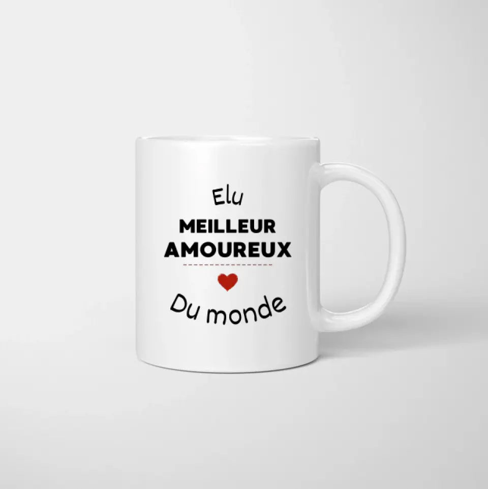 Élu meilleurs amoureux du monde - Mug personnalisé pour couple (homme & femme)