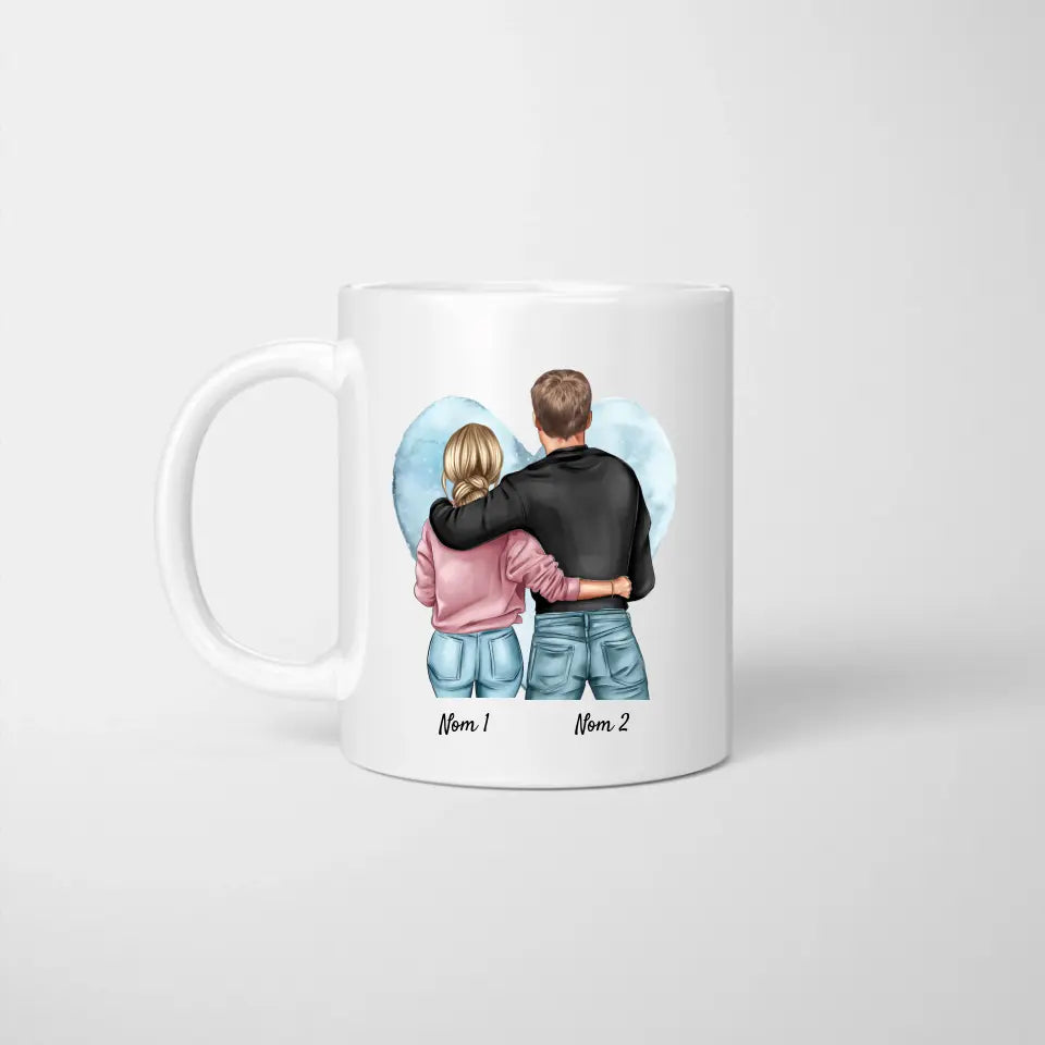 Grace à toi, je vois la vie en rose - Mok gepersonaliseerd voor koppel (homme & femme)