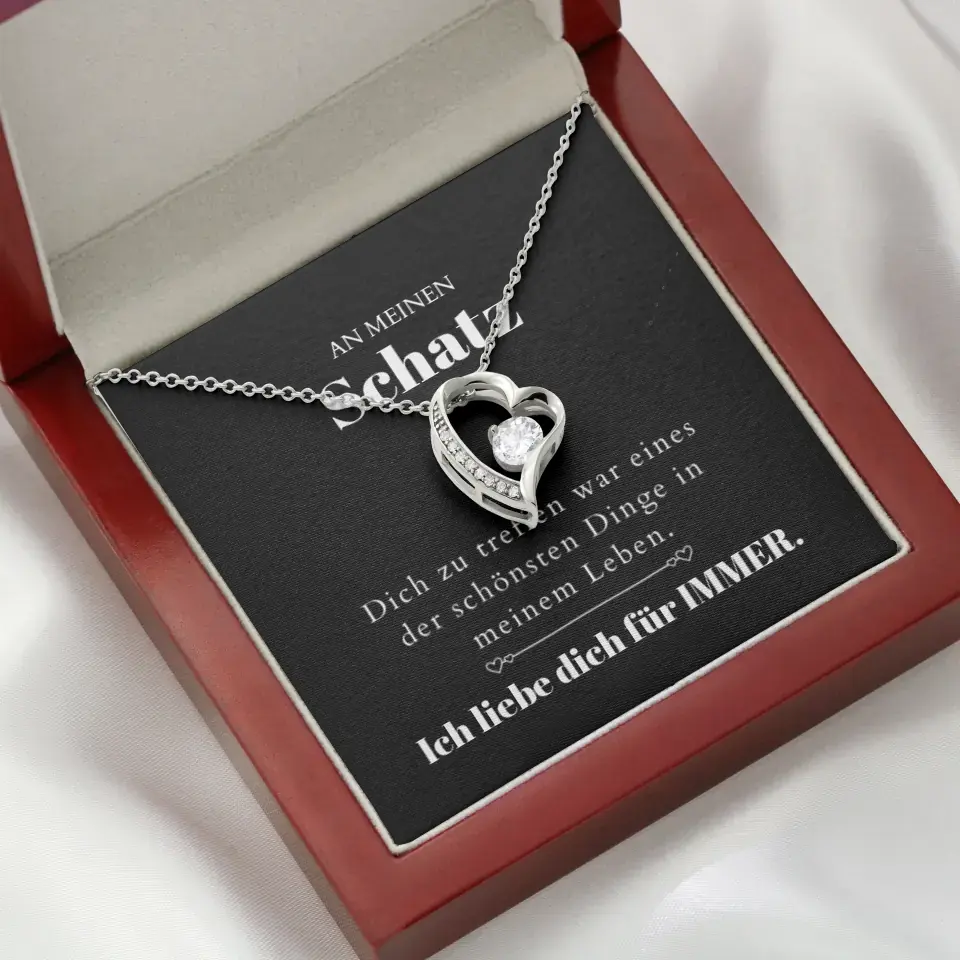 To Meet You - Collier avec pendentif doré et carte personnalisée (Cadeau Saint Valentin)