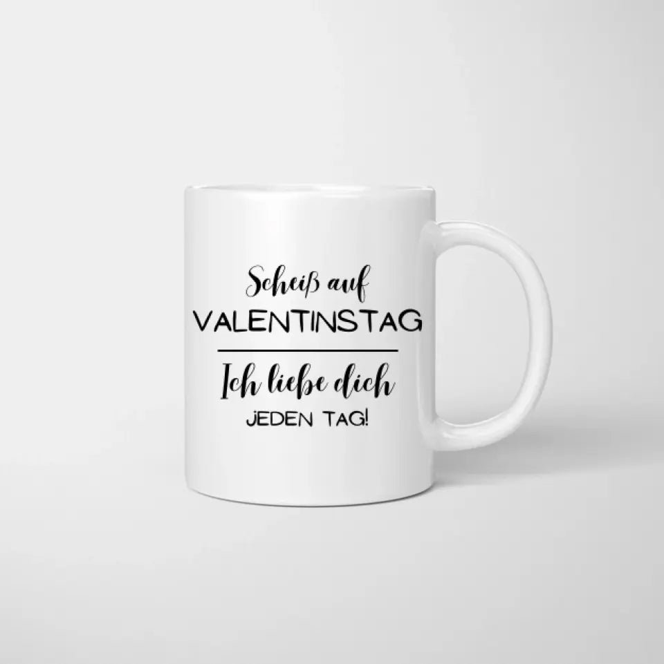 Mijn Valentijn "Ik hou elke dag van je" - Gepersonaliseerde koppelmok met spreuk (romatisch cadeau)