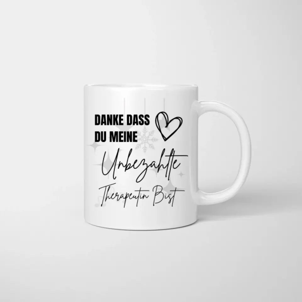 Merci, thérapeute non rémunéré - Tasse personnalisée amis et collègues (2-4 personnes)