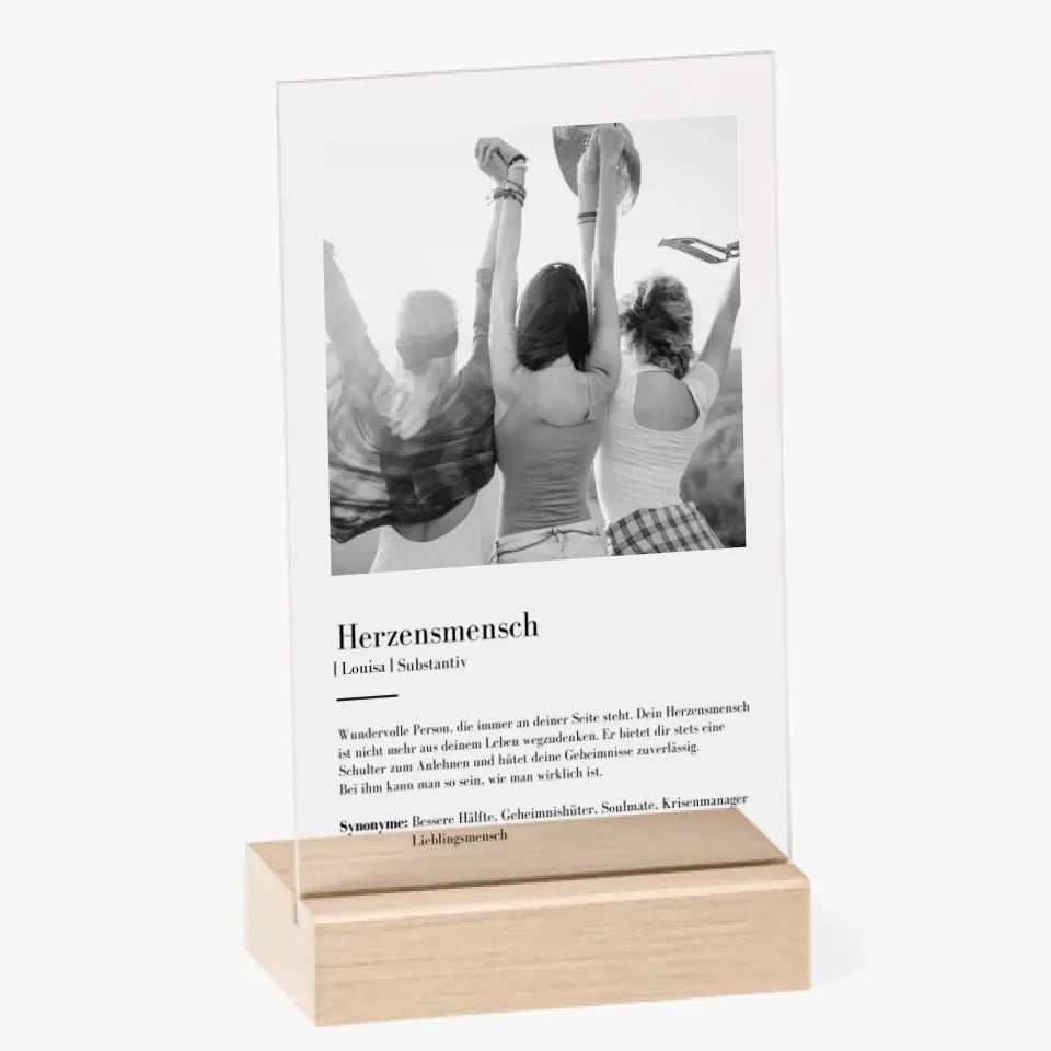 Définition de l'homme de cœur Tableau acrylique personnalisé