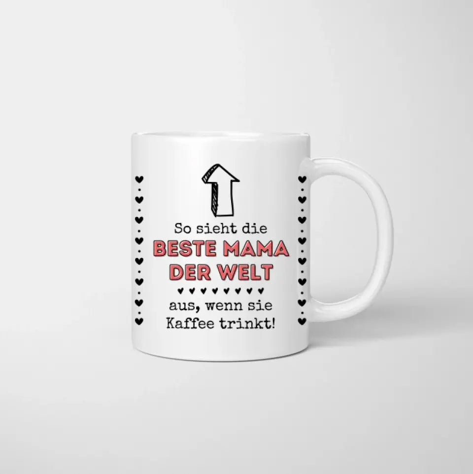 Tasse à café Best Mom - Tasse personnalisée (Femme avec 1-4 enfants)