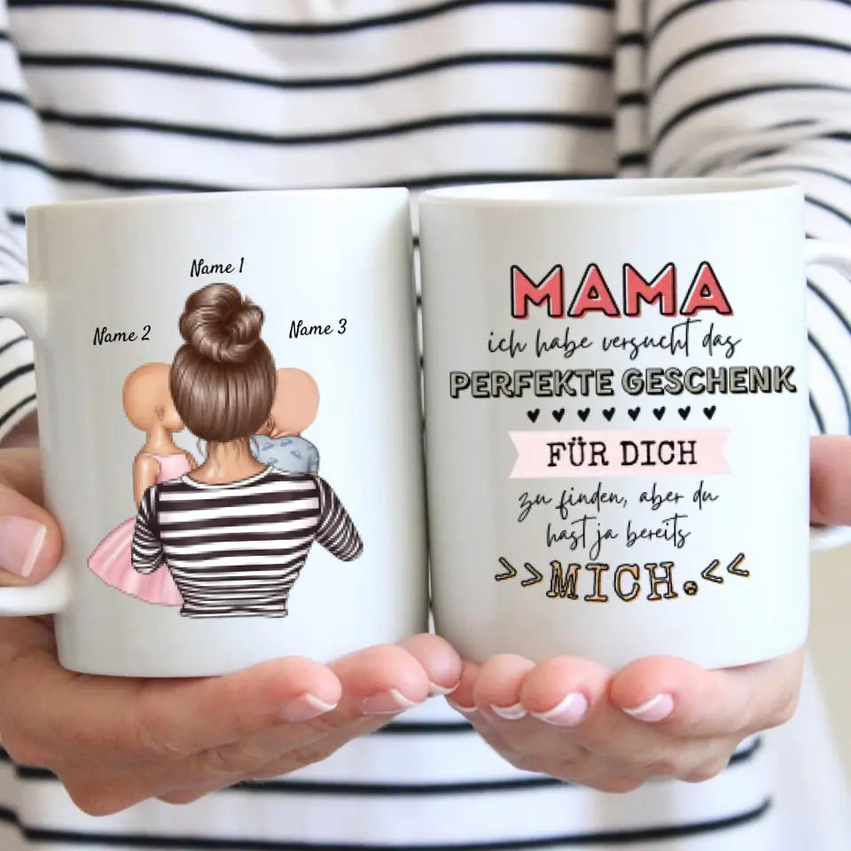 Maman, tu m'as déjà - Mug personnalisé (femme avec 1-4 enfants)