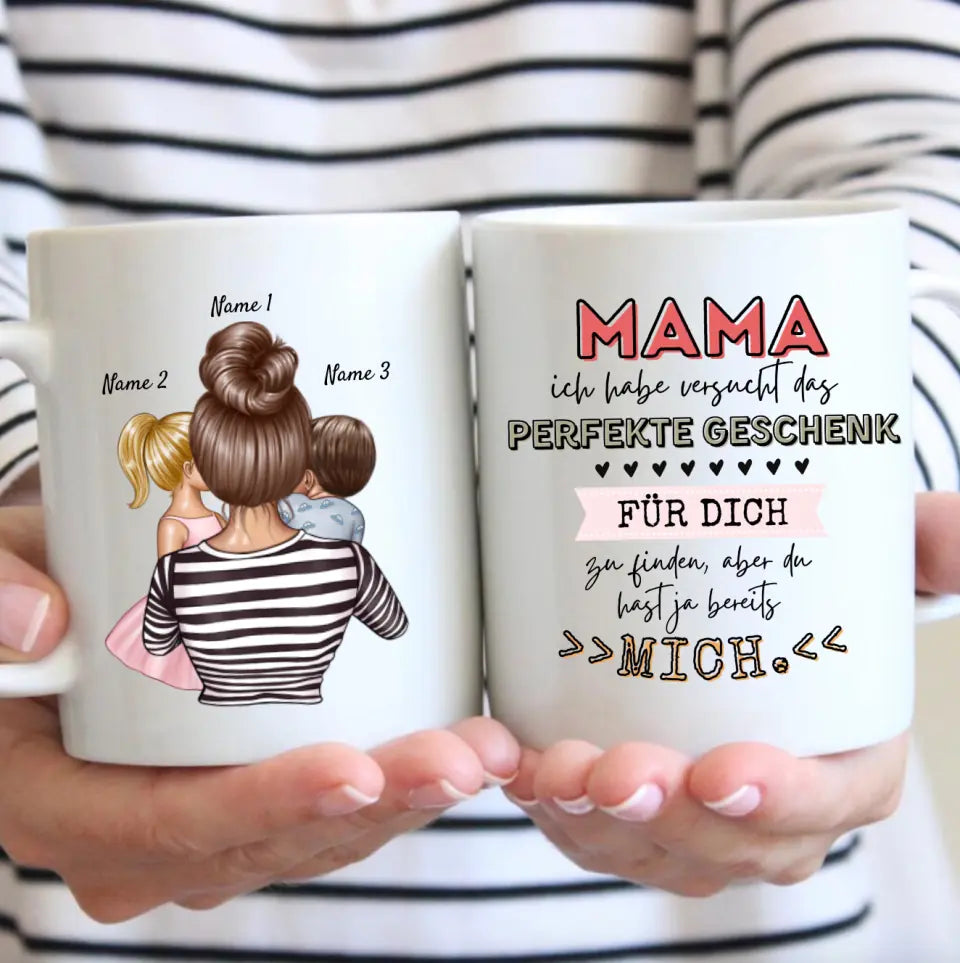 Maman, tu m'as déjà - Mug personnalisé (femme avec 1-4 enfants)
