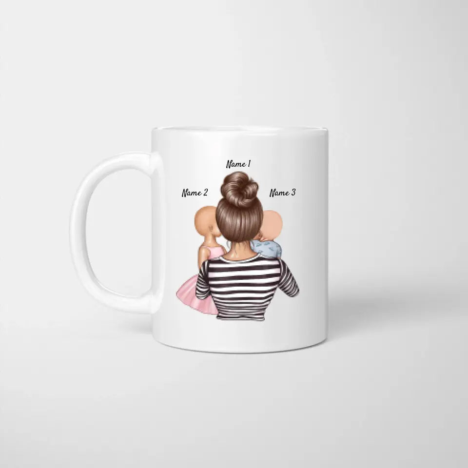 Bedankt mama dat je me niet hebt ingeslikt - Gepersonaliseerde mok (vrouw met 1-4 kinderen) Moederdag