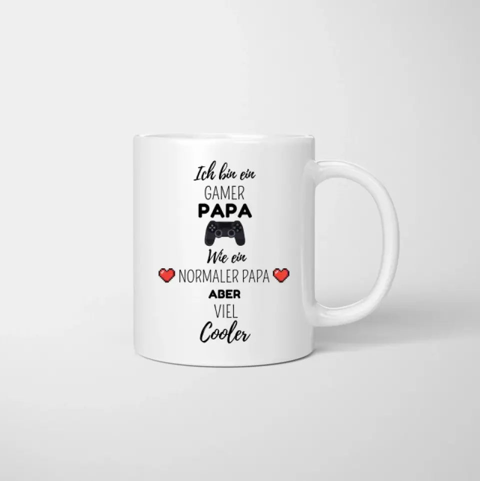 Cooler Gamer PAPA - Mug personnalisé pour les pères (avec 1-4 enfants)