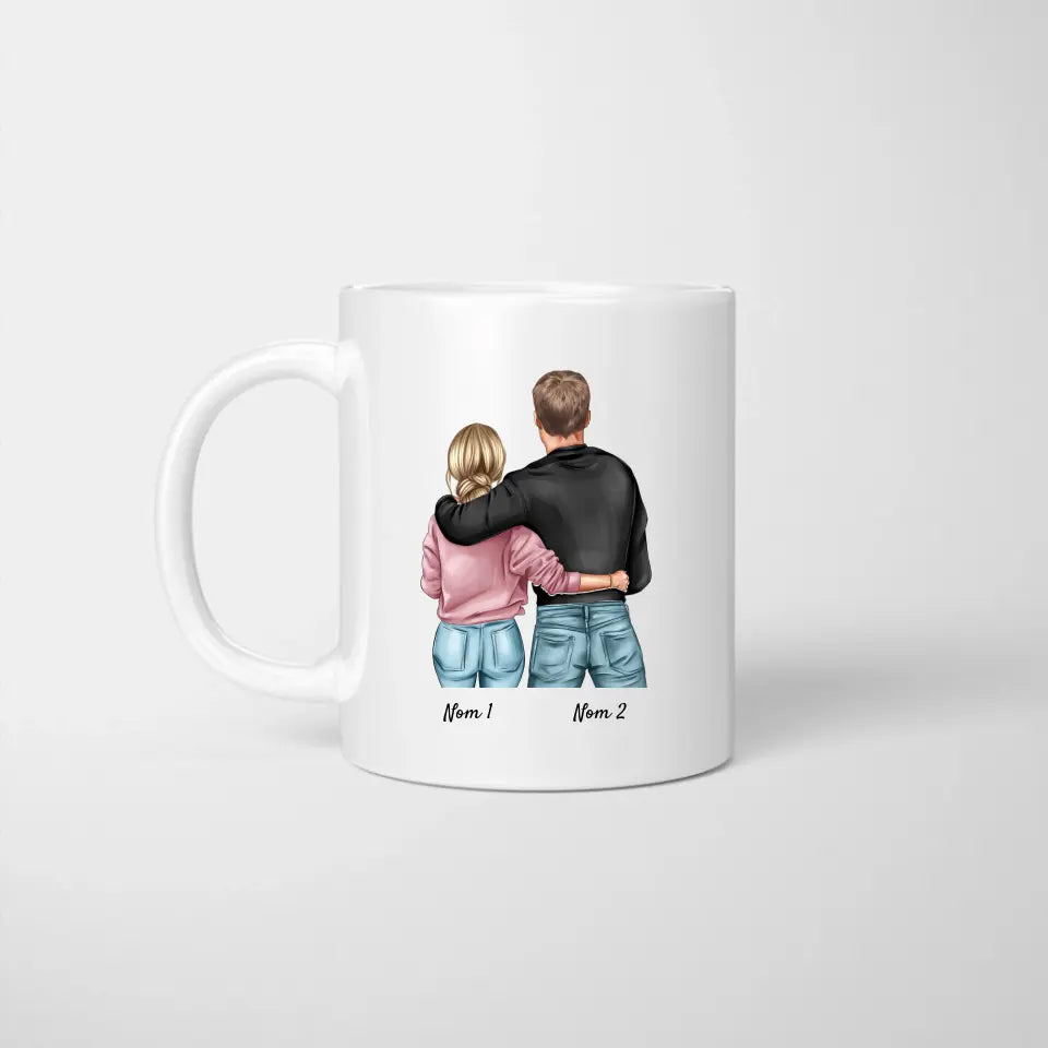 Je t'aime plus que le riz et les pois - Mok gepersonaliseerd voor koppel (homme & femme)