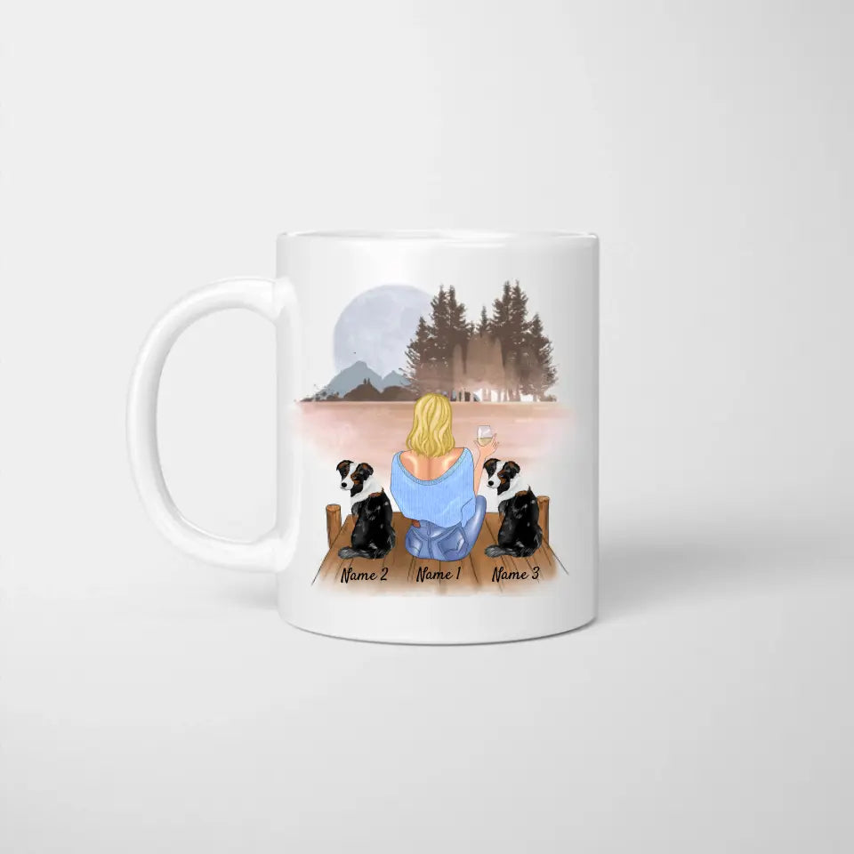 Vrouw met Kat, Hond & Drankje - Persoonlijke Mok
