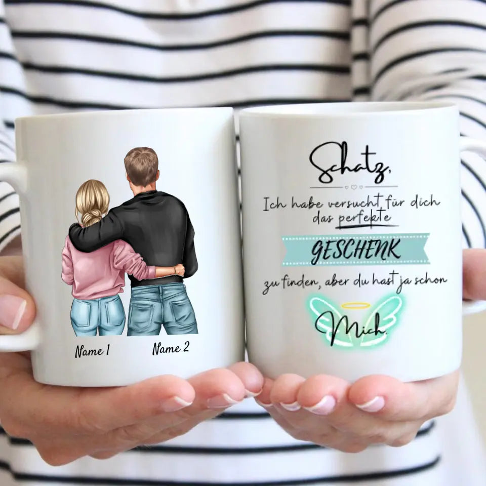 Mon chéri - Mug personnalisé pour couple (cadeau de Saint-Valentin)