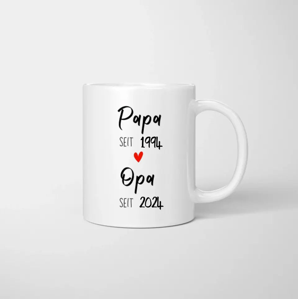 De papa à grand-père - Mug personnalisé pour l'annonce (Papa depuis, Grand-père depuis, Années)
