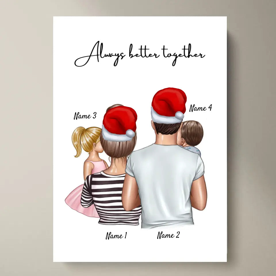 Familie met Kerstmis - Persoonlijke Poster