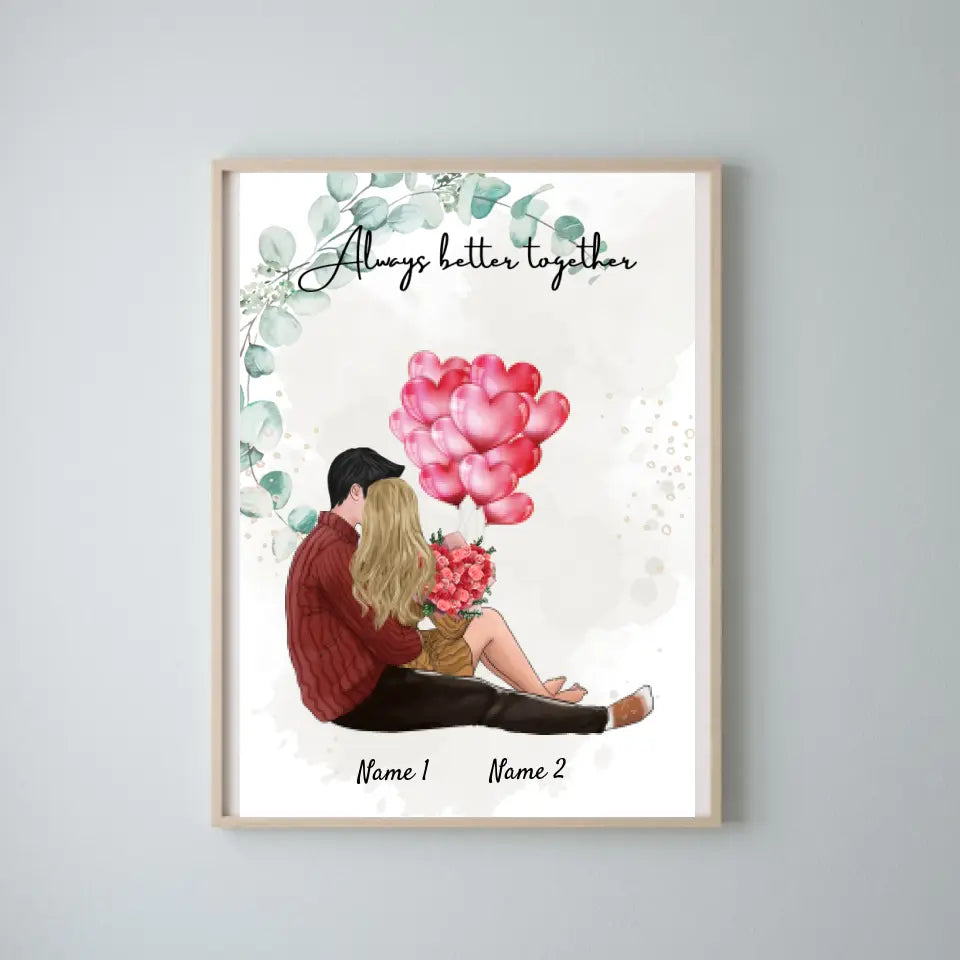 Be my Valentine - Persoonlijke Poster (vrouw met man)