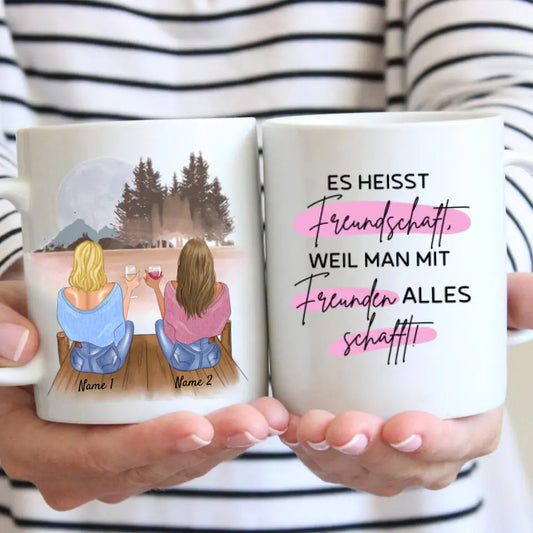 Cela s'appelle l'amitié car on peut tout faire avec des amis ! - Mug personnalisé pour amis et collègues (2-4 personnes)