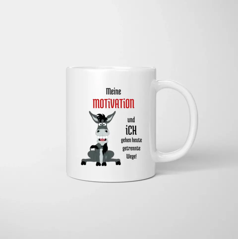 Mijn motivatie en ik gaan vandaag onze eigen weg! - Gepersonaliseerde beker voor collega's, afscheid, baanwisseling, verjaardagskantoor (2-4 personen)