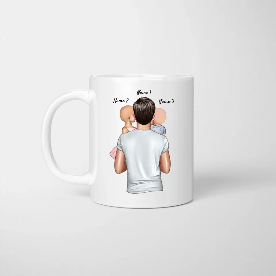 Cher papa, merci beaucoup pour tout ! - Mug personnalisé pour les pères (Fête des Pères 1-4 enfants)