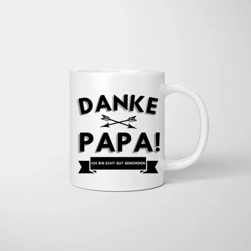 Merci papa, je suis devenu vraiment bon - Mug personnalisé pour les pères (Fête des Pères 1-4 enfants)