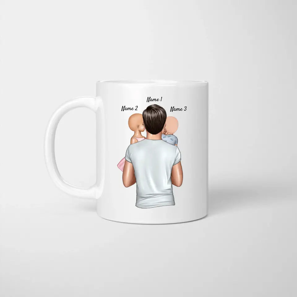 Merci papa, je suis devenu vraiment bon - Mug personnalisé pour les pères (Fête des Pères 1-4 enfants)