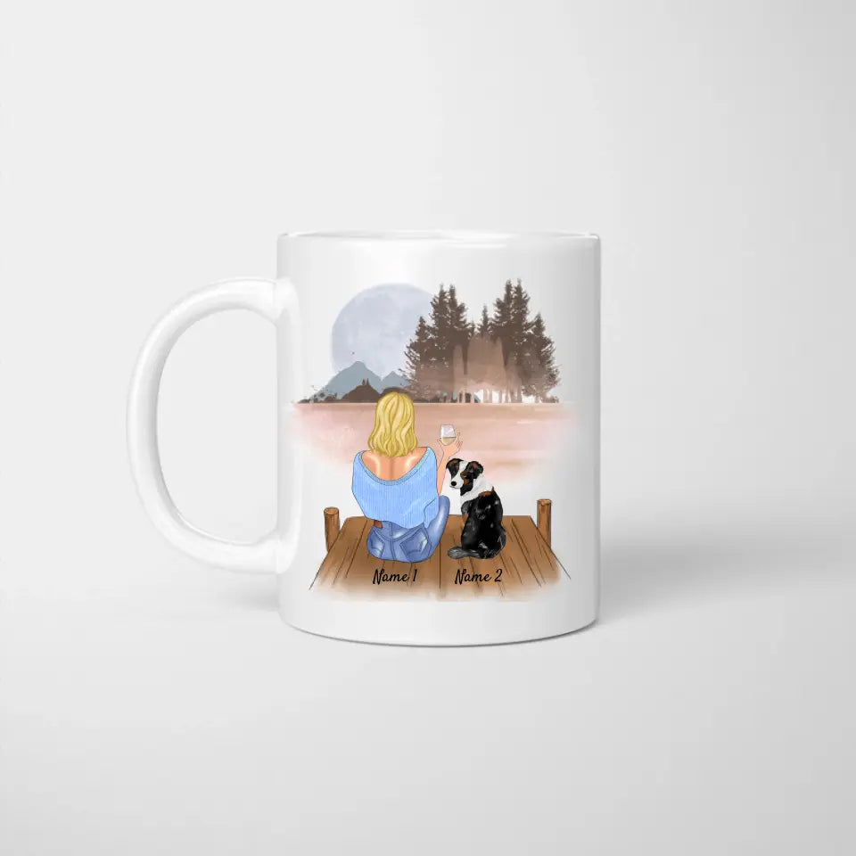 Voor de beste kattenmama - Gepersonaliseerde mok (vrouw met kat of hond, Moederdag)