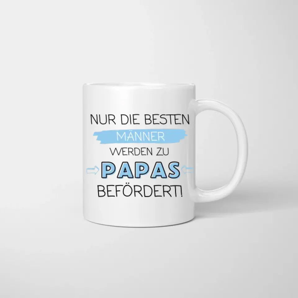 Seuls les meilleurs hommes sont promus papas – Tasse personnalisée pour papas (fête des pères, 1 à 4 enfants)